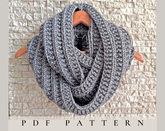 Digital Pattern // Ribbed Infinity Scarf Pattern  // Knitting Pattern // Infinity Scarf Knitting Pattern // Snood Pattern