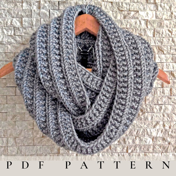 Digital Pattern // Ribbed Infinity Scarf Pattern  // Knitting Pattern // Infinity Scarf Knitting Pattern // Snood Pattern