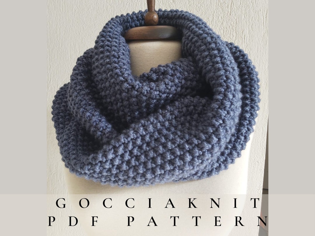 Seed Stitch Beginner Infinity Scarf Knitting Pattern Easy Infinity Scarf  Knitting Pattern Circular Needles CEGICAP, image size:1080x810