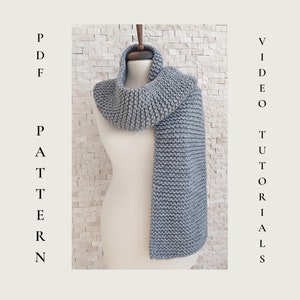 Digital Pattern // Easy Chunky Scarf Pattern  // Beginner Knitting Pattern // Scarf Knitting Pattern // Easy Scarf Knitting Pattern