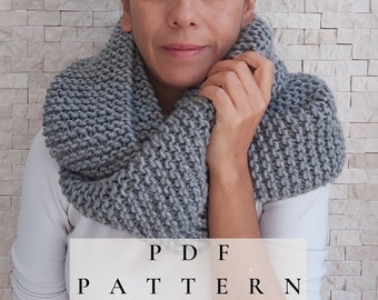 DIGITAL PATTERN // Easy Chunky Scarf Pattern //  Beginner Knitting Pattern // Scarf Knitting Pattern // Infinity Scarf Knitting Pattern