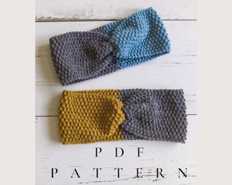Digital Pattern // Twisted Headband  Pattern  // Textured Headband Pattern // Headband Knitting Pattern // Ear Warmer Pattern