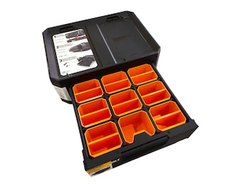 ToughBuilt StackTech-opbergerset met 1 lade | 3D-geprint | Vergrendelbare scheidingswanden | TB-B1-D-30-1