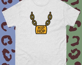 Cool HipHop Rap Music Medallion Chain Men's classic tee
