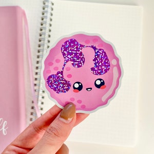 Cute Neutrophil Glitter Sticker | White Blood Cell Sticker | Granulocyte Cell Science Sticker/Stationary