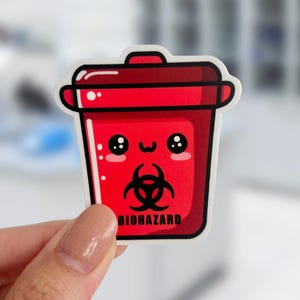 Niedlicher Biohazard Aufkleber | Labor Aufkleber | Labor-Wissenschaftler Biologie Stationär