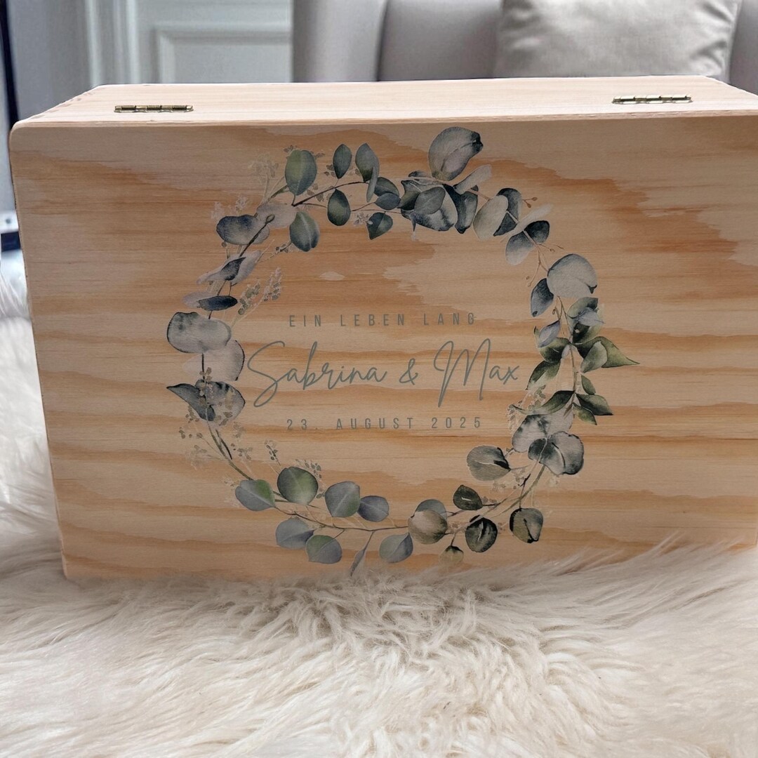 Personalized Wooden Box for the Wedding – Memory Box With Names & Date ...