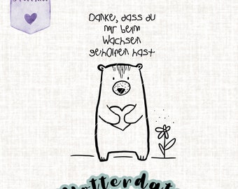 Thank you for helping us grow Bear with heart plotter file