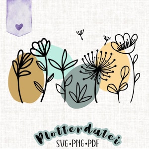 Plotter file wildflowers flower meadow boho