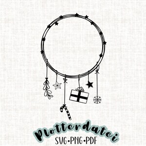 plotter file Christmas wreath