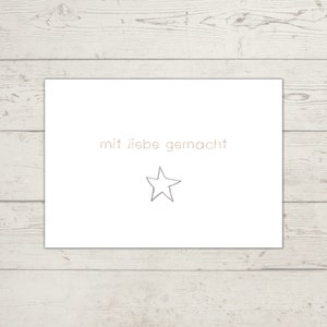 Made with love, star, card, postcard, mural, boho, instant download, digital,