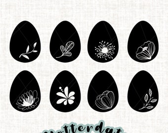Fichier traceur Œufs de Pâques floraux, œuf de Pâques de fleurs sauvages