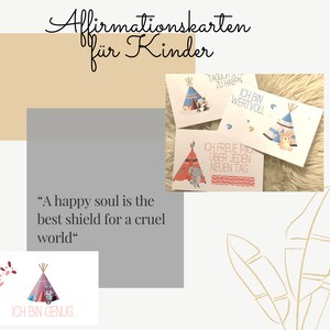 Tarjetas de afirmación para niños, motivo: animales, indios, digital