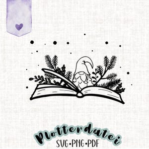 Plotter file Christmas book with gnome elf