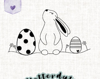 Archivo de trazador Conejito de Pascua Huevos de Pascua SVG