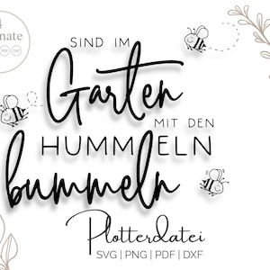 Plotter file, Are strolling in the garden with the bumblebees, garden sign