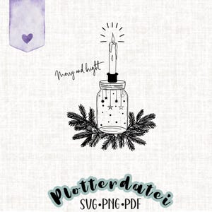 Plotter file Christmas glass with candle