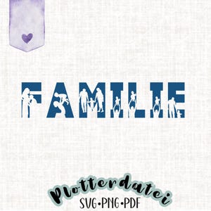 Plotterdatei Familie, SVG, PNG, PDF, Clipart, Familie-Sillhouette