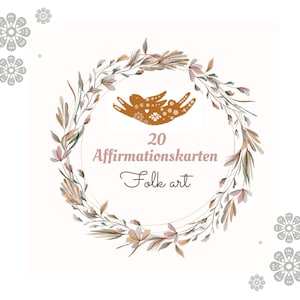 Carte di affermazione Arte popolare, Caratteri scandinavi, Download istantaneo, Carte incoraggianti