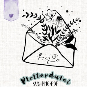 プロッター ファイル 花と秋の封筒 SVG