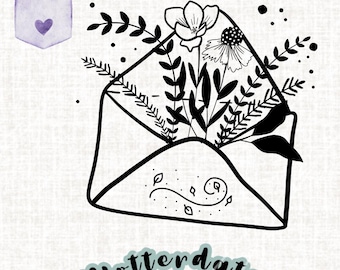 File plotter Busta autunnale con fiori SVG