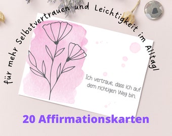 Affirmation cards for adults in a set for more self-confidence and self-love