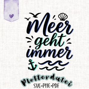 La mer est toujours un bon choix – fichier traceur maritime – SVG PNG PDF – été, ancre, vagues – téléchargement instantané