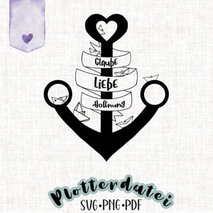 Maritime Plotterdatei  Glaube Liebe Hoffnung Papierschiff