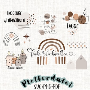 Plotter file Christmas word collages SVG Hygge