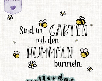 Plotter file, Are strolling in the garden with the bumblebees, garden sign