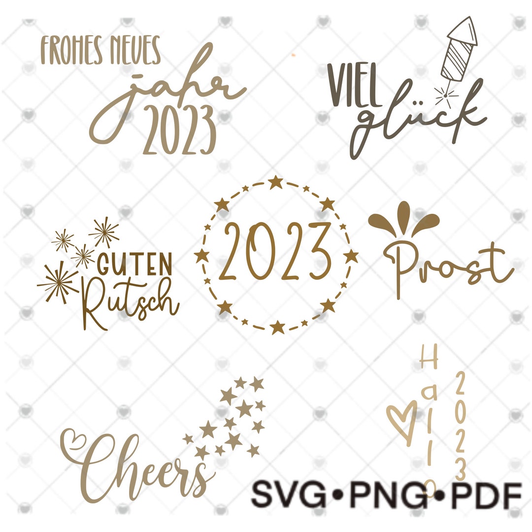 Plotterdatei Silvester Spruch Schriftzug Etsy.de
