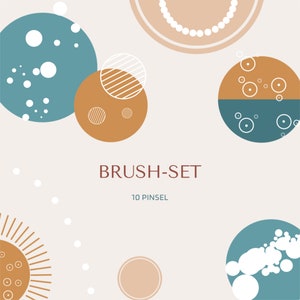 Procreate stamp set for procreate, dots and circles, instant download, boho