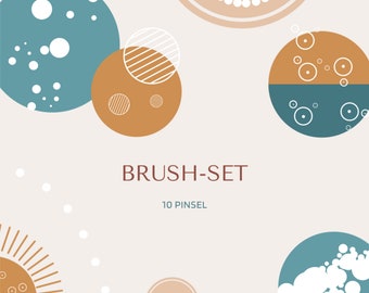 Stamp set for procreate, dots and circles, instant download, boho