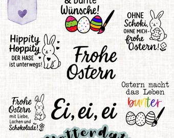 File plotter di Pasqua – Saluti del coniglietto, Buona Pasqua, uovo, uovo, uovo e altro – SVG, PNG, PDF