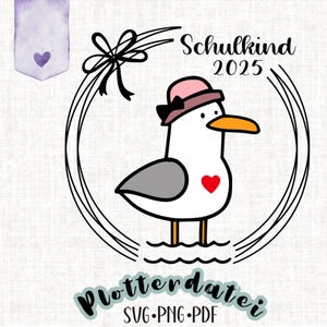 Fichier de traçage « Élève mouette » 2025 – Motif d'inscription à l'école maritime – SVG PNG PDF