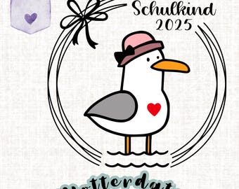 Arquivo de plotter Seagull Schoolchild 2025 – motivo de matrícula em escola marítima – SVG PNG PDF