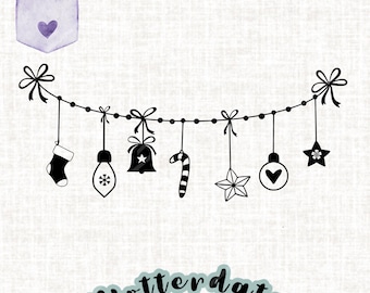 Plotter file Christmas garland, window picture