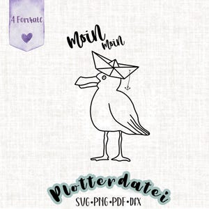 Fichier traceur maritime mouette Moin moin bateau en papier, SVG, graphiques vectoriels, fichier de découpe Cricut