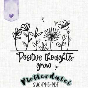 Archivo de corte SVG flores silvestres pensamientos positivos crecen