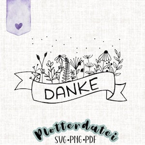 Plotterbestand wilde bloemen met banner bedankt