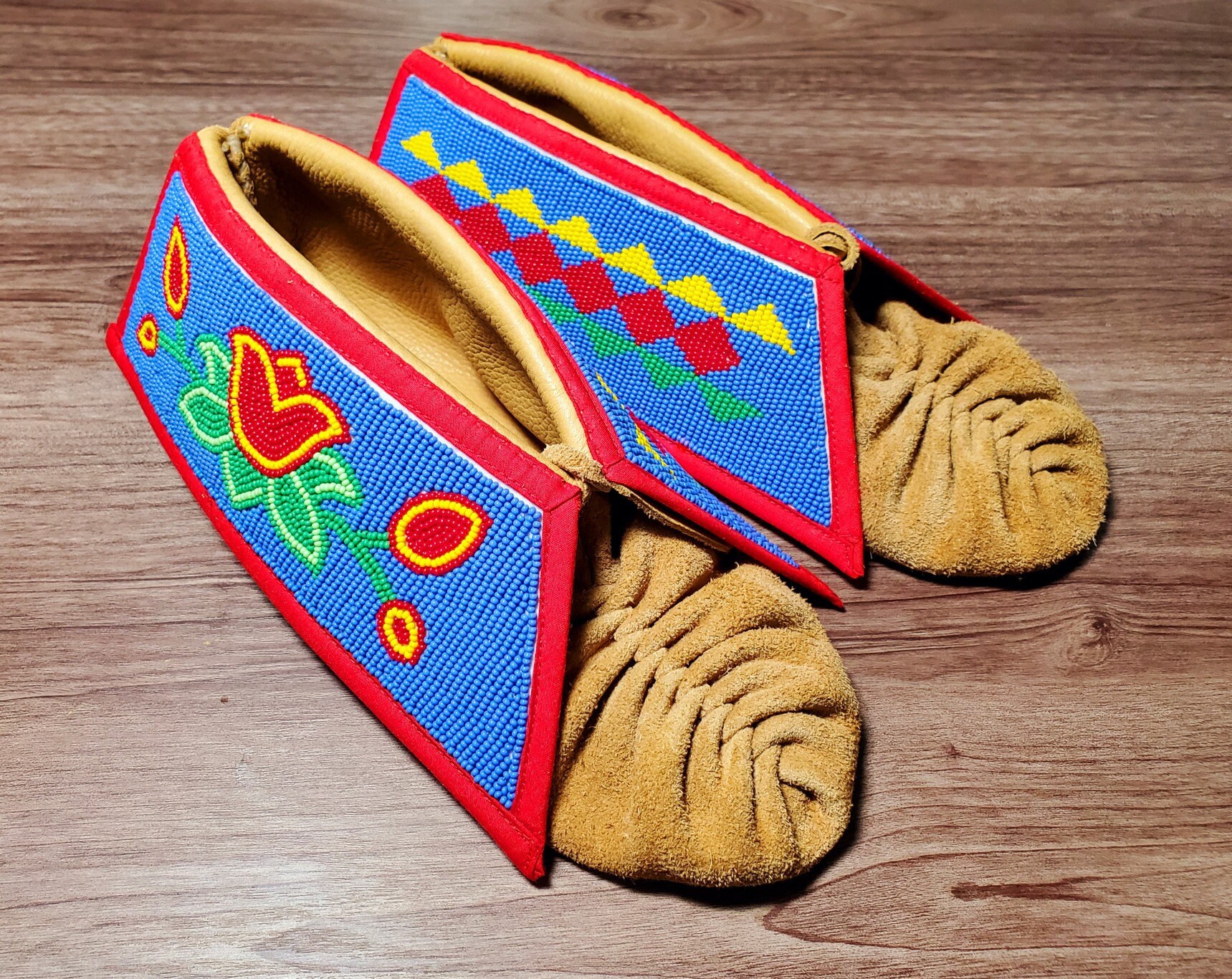 Leather Moccasins Pucker Toe Moccasins Woodland Pucker-toe