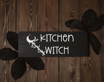 Houten bord keukenheks | Gotisch halloweendecor