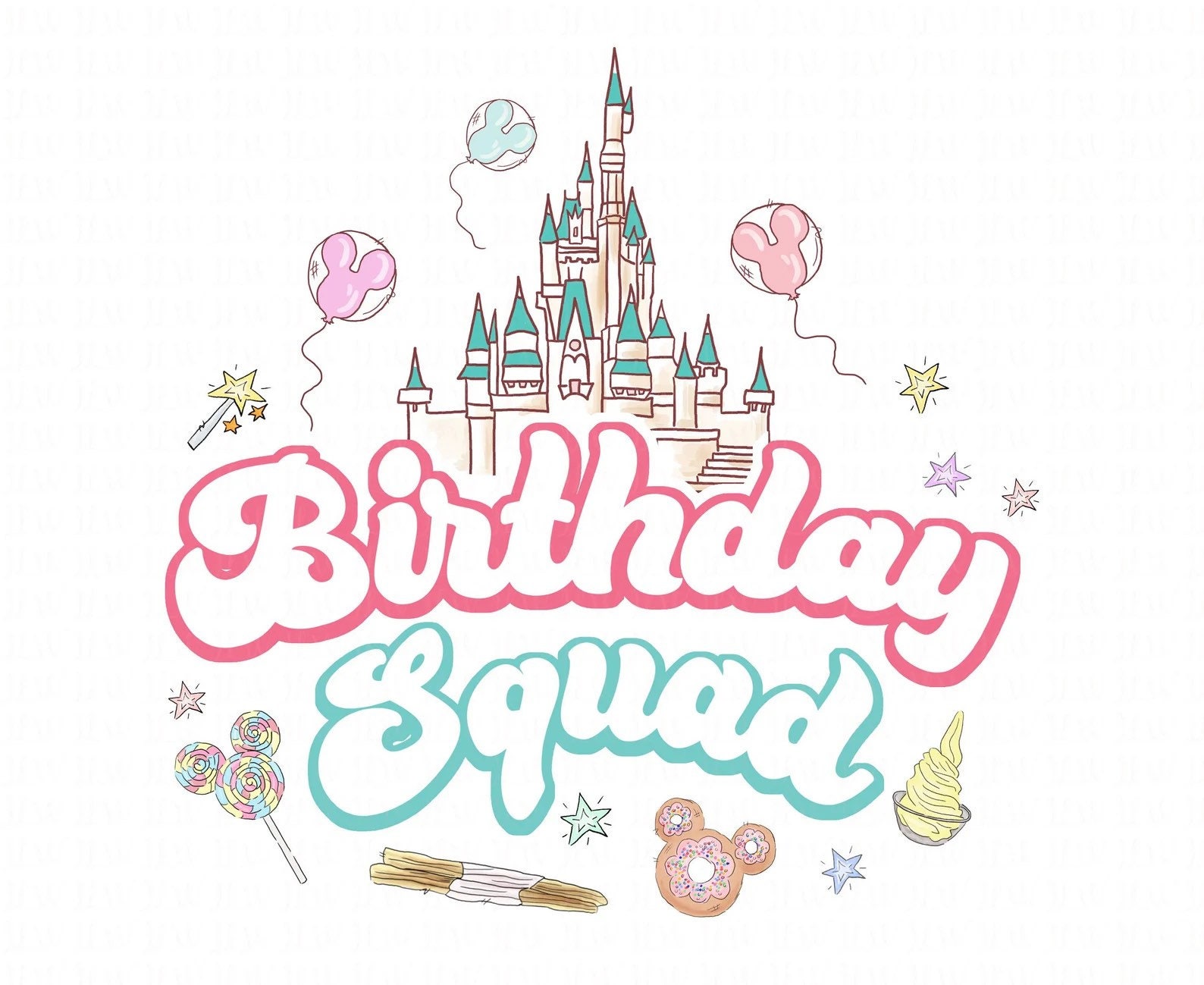 Birthday Squad Sublimation Ready to Press Transfer Print - Etsy