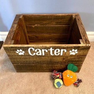 Handmade wooden dog toy box image 6