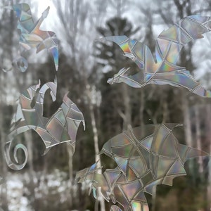 Dragon window cling, stop bird strikes, rainbow maker prism, suncatcher, decal