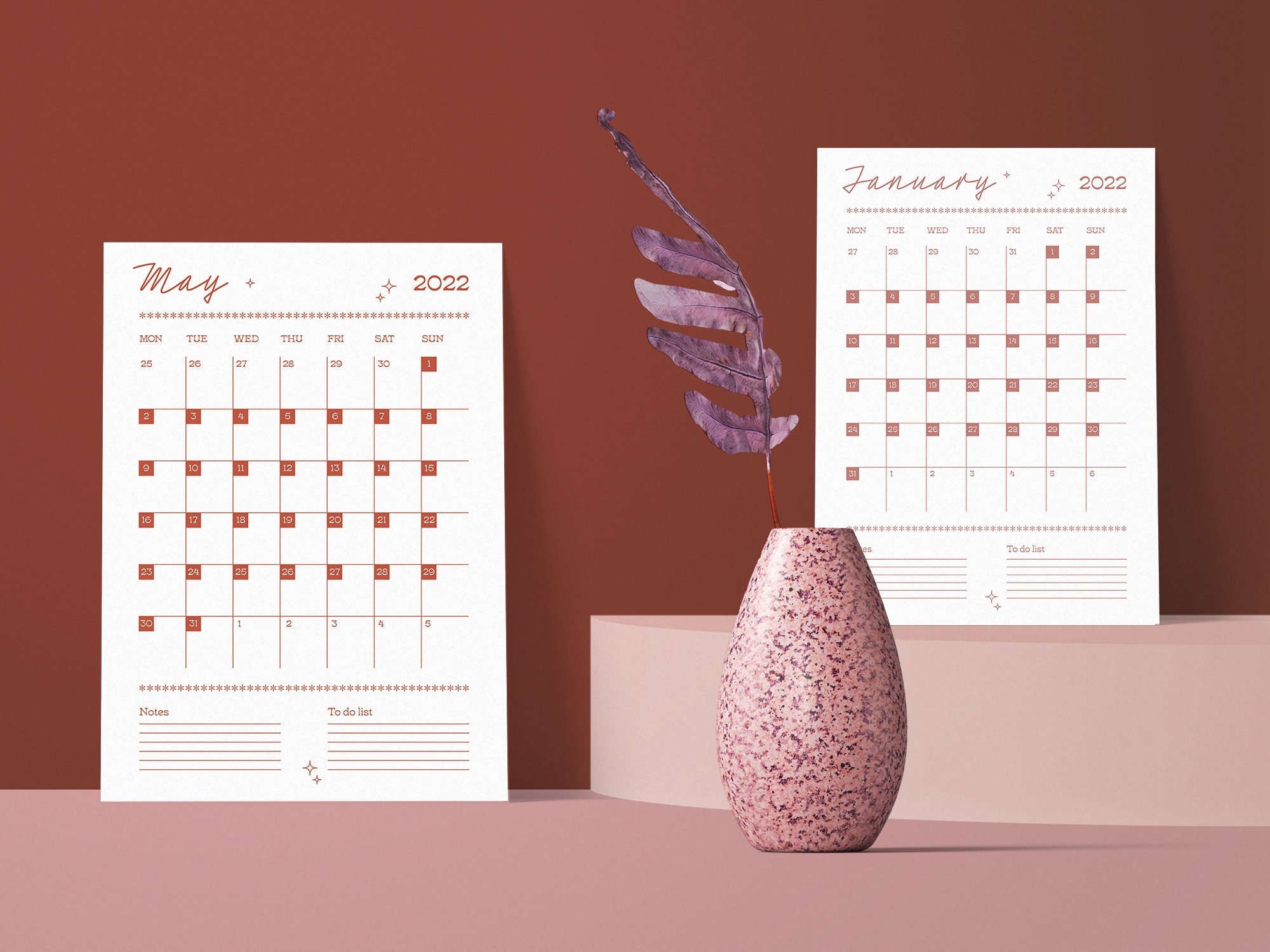 Motivational Calendar Printable 2023 Printable 2022 2023 Monthly Calendar Planner Free | Etsy