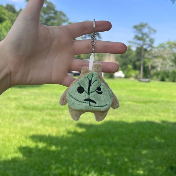 Green Video Game Sprite, Leaf Character, Keychain