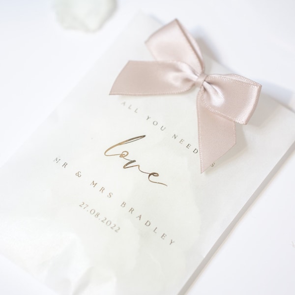Bow Confetti Packets | Tissue Packets | For Your Happy Tears | Throw Some Confetti | Wedding Bags | Ribbon Confetti Bags | Tissue Bags
