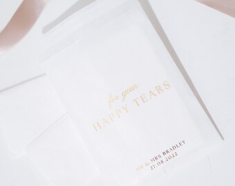 For Your Happy Tears | Tissue Packets | Personalised Tissue Bags