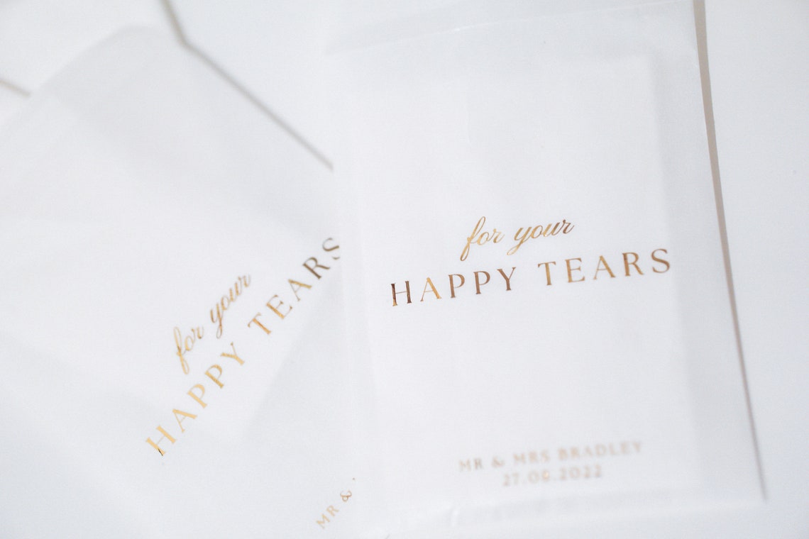 For Your Happy Tears Tissue Packets Personalised Tissue - Etsy